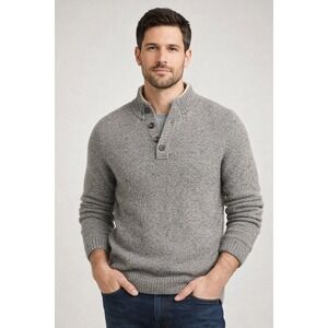 Banana Republic Men's Gray LG Cashmere  Wool Blend Pullover Sweater. Heritage
